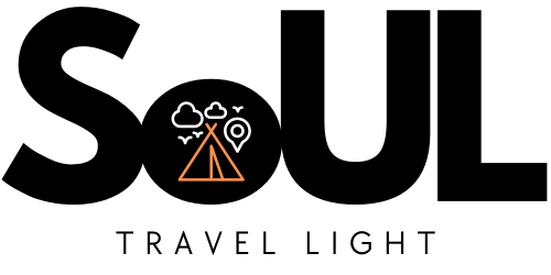 Logo for Soultralight.com with the words Soul and Travel Light